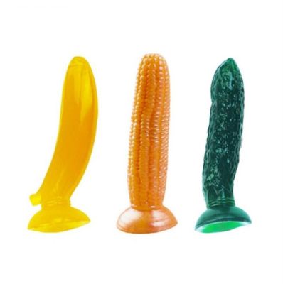 Dildo trái cây mềm dính tường DC047